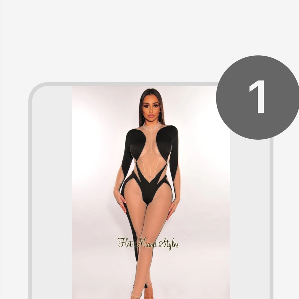 Black mesh one piece. New with tags